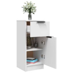 Berkfield Home Sideboard White 30x30x70 cm Engineered Wood - Size: 30 x 30 x 70 cm - thumbnail 5