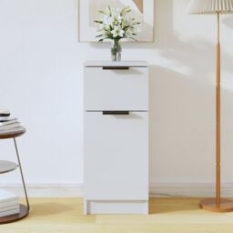 Berkfield Home Sideboard White 30x30x70 cm Engineered Wood - Size: 30 x 30 x 70 cm - thumbnail 1