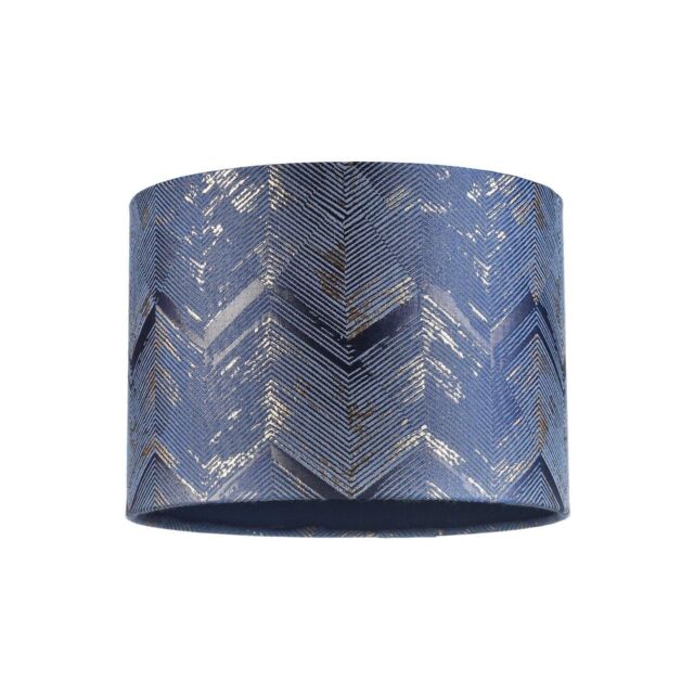 Happy Homewares Contemporary Drum Lamp Shade with Gold & Silver Metallic Decor in Midnight - Size: 10 inches - image 1