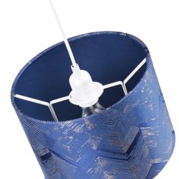 Happy Homewares Contemporary Drum Lamp Shade with Gold & Silver Metallic Decor in Midnight - Size: 10 inches - thumbnail 4