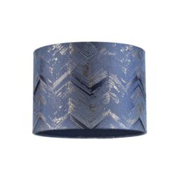 Happy Homewares Contemporary Drum Lamp Shade with Gold & Silver Metallic Decor in Midnight - Size: 10 inches - thumbnail 1
