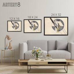 "Artery8 Gustav Klucis Construction Framed Canvas Wall Art Print in Beige - Size: W12"" x H16""" - thumbnail 4