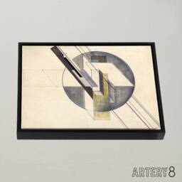 "Artery8 Gustav Klucis Construction Framed Canvas Wall Art Print in Beige - Size: W12"" x H16""" - thumbnail 2