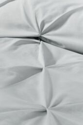 Serene 'Lara' Luxury Ruched Duvet Cover Set in Silver - Size: Super King - thumbnail 4