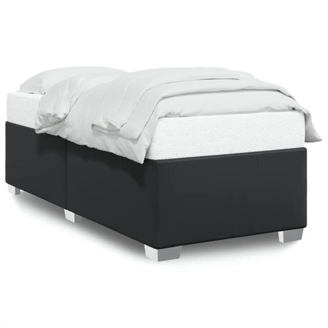 Berkfield Home Bed Frame without Mattress Black¬†Single¬†Faux Leather in Black - Size: Single - image 1