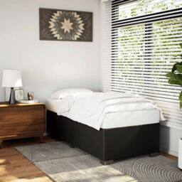 Berkfield Home Bed Frame without Mattress Black¬†Single¬†Faux Leather in Black - Size: Single - thumbnail 2