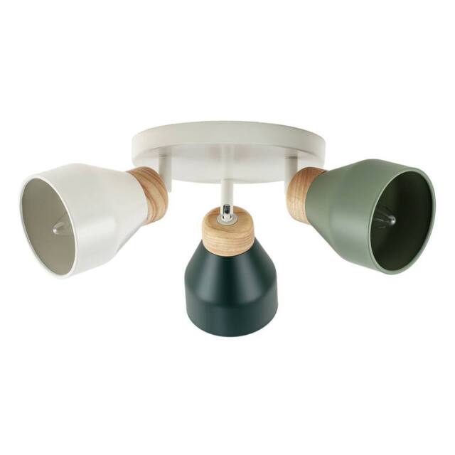 Happy Homewares Contemporary Scandinavian Designed Triple Spot Ceiling Light in Green - image 1