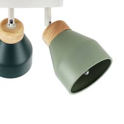 Happy Homewares Contemporary Scandinavian Designed Triple Spot Ceiling Light in Green - thumbnail 5