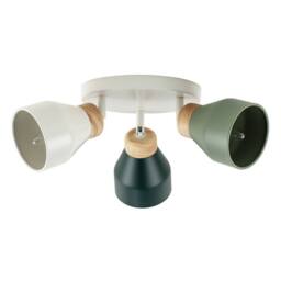 Happy Homewares Contemporary Scandinavian Designed Triple Spot Ceiling Light in Green - thumbnail 1