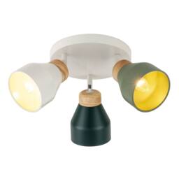 Happy Homewares Contemporary Scandinavian Designed Triple Spot Ceiling Light in Green - thumbnail 4