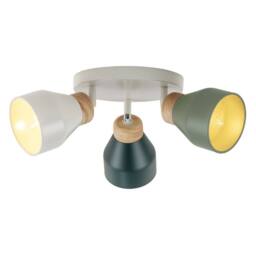 Happy Homewares Contemporary Scandinavian Designed Triple Spot Ceiling Light in Green - thumbnail 2