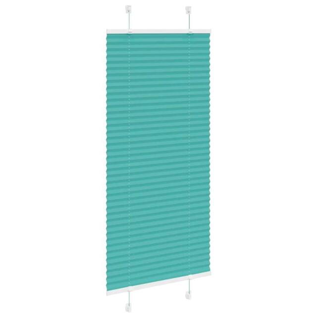 Berkfield Home Pleated Blind Petrol Green 65x100 cm Fabric Width 64.4 cm Polyester in Turquoise - image 1
