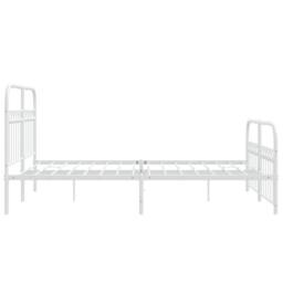 Berkfield Home Metal Bed Frame without Mattress with Footboard White 140x200cm - Size: 140x200 cm - thumbnail 5