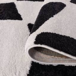 THE RUGS Joli Chequered Soft & Dense Pile Living Room & Bedroom Rug in Black - Size: 200 cm x 290 cm - thumbnail 6