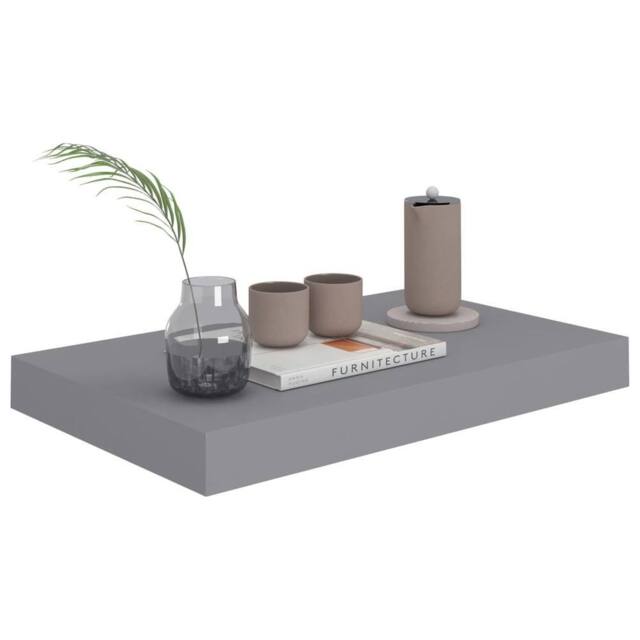 Berkfield Home Durable Floating Wall Shelf Grey 40x23x3.8 cm MDF - image 1