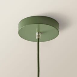 ValueLights Parker Gloss with Walnut Wood Dome Adjustable Ceiling Pendant Light in Pale Green - thumbnail 5