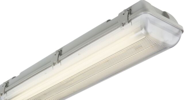 Netlighting 6ft Twin HF Non Corrosive Fluorescent Fitting EmergencyV IP65 2x70W in Grey - image 1
