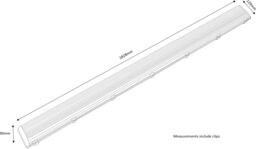 Netlighting 6ft Twin HF Non Corrosive Fluorescent Fitting EmergencyV IP65 2x70W in Grey - thumbnail 2