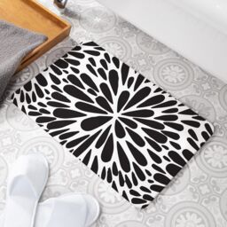 Black Petals Stone Non Slip Bath Mat - thumbnail 3