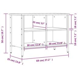 Berkfield Home Shoe Cabinet Grey Sonoma 69x35x50 cm Engineered Wood - Size: 69 x 35 x 50 cm - thumbnail 9