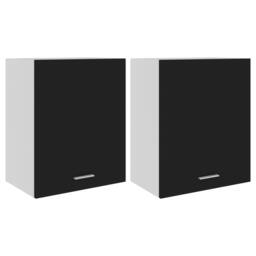 Berkfield Home Hanging Cabinets 2 pcs Black 50x31x60 cm Engineered Wood - Size: 50 x 31 x 60 cm - thumbnail 3