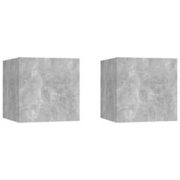 Berkfield Home Practical Bedside Cabinets 2 pcs Concrete Grey 30.5x30x30 cm Engi - thumbnail 2