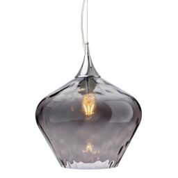 Netlighting Titan Dome Pendant Light Chrome with Smoked Glass in Grey