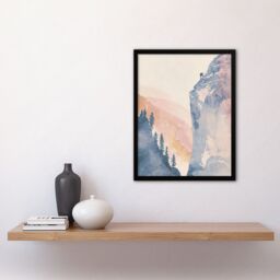 "Artery8 El Capitan Yosemite Rock Climber Soft Watercolour Framed Art Print - Size: W12"" x H16""" - thumbnail 4