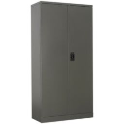 Loops Floor Standing Steel Cabinet - 900 x 400 x 1800mm - Two Door - Four Shelves in Metallics - thumbnail 5