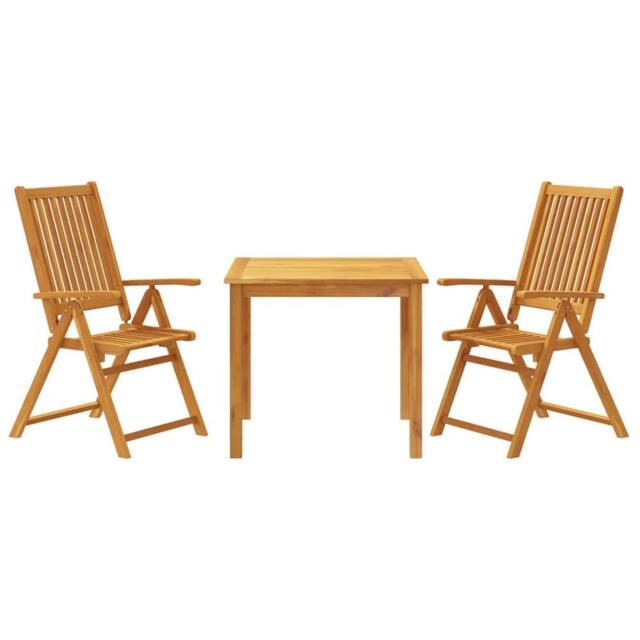 Berkfield Home 3 Piece Garden Dining Set Solid Wood Acacia in Brown - image 1