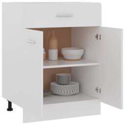 Berkfield Home Durable Drawer Bottom Cabinet White 60x46x81.5 cm Engineered Wood - thumbnail 1