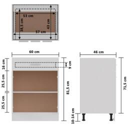 Berkfield Home Durable Drawer Bottom Cabinet White 60x46x81.5 cm Engineered Wood - thumbnail 9