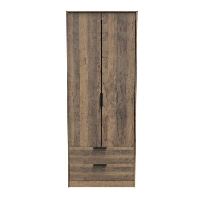 Ready Assembled 2 U Fuji 2 Door 2 Drawer Wardrobe (Ready Assembled) in Dark Brown - image 1