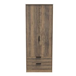 Ready Assembled 2 U Fuji 2 Door 2 Drawer Wardrobe (Ready Assembled) in Dark Brown - thumbnail 1
