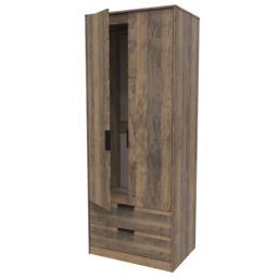 Ready Assembled 2 U Fuji 2 Door 2 Drawer Wardrobe (Ready Assembled) in Dark Brown - thumbnail 5