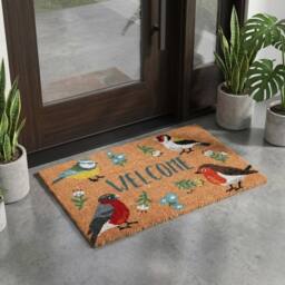 Garden Greatness British Garden Birds Natural Coir Doormat - Size: 45 cm x 75 cm - thumbnail 2