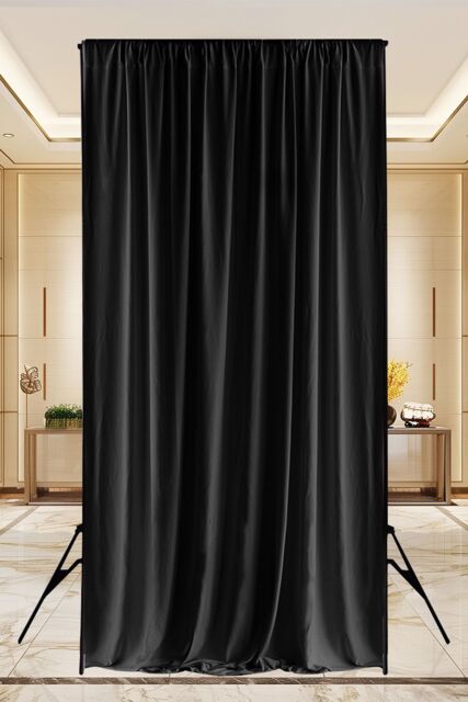 Neel Blue 4x1 Metres Backdrop Panel, Wrinkle-Free Polyester Spandex Fabric in Black - image 1