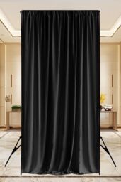 Neel Blue 4x1 Metres Backdrop Panel, Wrinkle-Free Polyester Spandex Fabric in Black - thumbnail 7