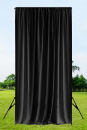 Neel Blue 4x1 Metres Backdrop Panel, Wrinkle-Free Polyester Spandex Fabric in Black - thumbnail 6