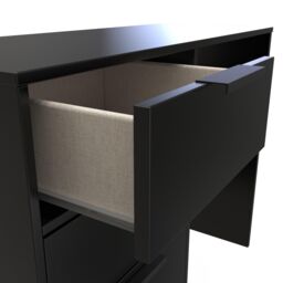 Ready Assembled 2 U Fuji 4 Drawer Vanity (Ready Assembled) in Black - thumbnail 5