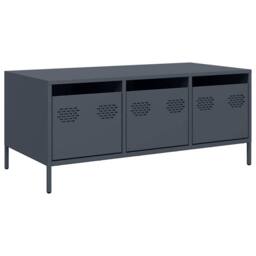Berkfield Home Coffee Table Anthracite 101.5x50x43.5 cm Cold-rolled Steel in Dark Grey - thumbnail 1