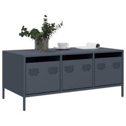 Berkfield Home Coffee Table Anthracite 101.5x50x43.5 cm Cold-rolled Steel in Dark Grey - thumbnail 3