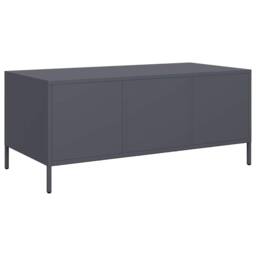 Berkfield Home Coffee Table Anthracite 101.5x50x43.5 cm Cold-rolled Steel in Dark Grey - thumbnail 7