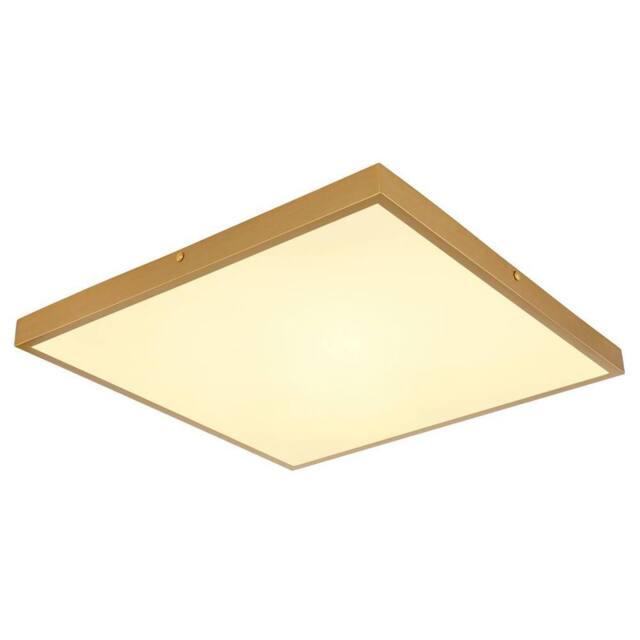Netlighting Tibey 45cm Square Flush Ceiling Light BrassColoured Matt LED 3000K in Bronze - image 1