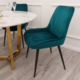 Stratus Interiors Dido Teal Velvet Dining Chair - Stylish Modern Upholstered Seating - thumbnail 1