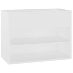 Berkfield Home Shoe Bench White 60x30x45 cm Engineered Wood - Size: 60 x 30 x 45 cm - thumbnail 2