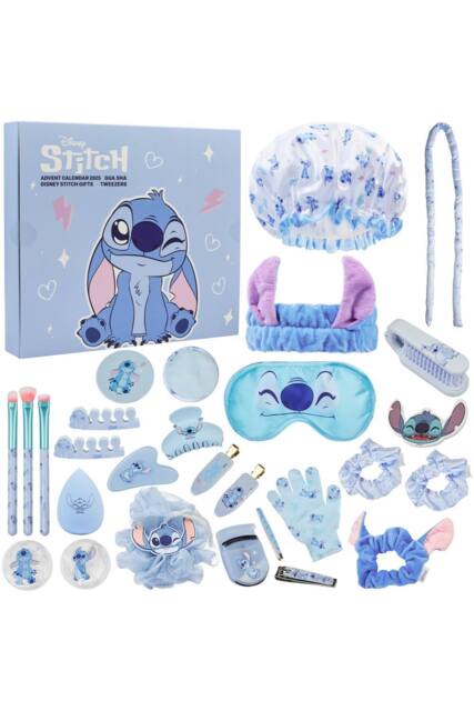 Disney Stitch Beauty Advent Calendar & Accessories Christmas Gift in Blue - image 1