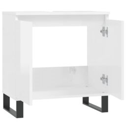 Berkfield Home Bathroom Cabinet High Gloss White 58x33x60 cm Engineered Wood - Size: 58 x 33 x 60 cm - thumbnail 5