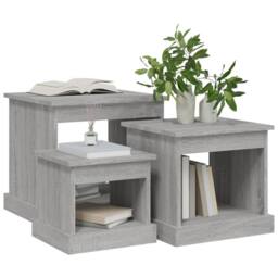 Berkfield Home Nesting Tables 3 pcs Grey Sonoma Engineered Wood - thumbnail 4