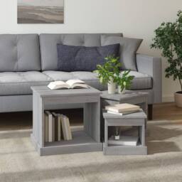 Berkfield Home Nesting Tables 3 pcs Grey Sonoma Engineered Wood - thumbnail 3